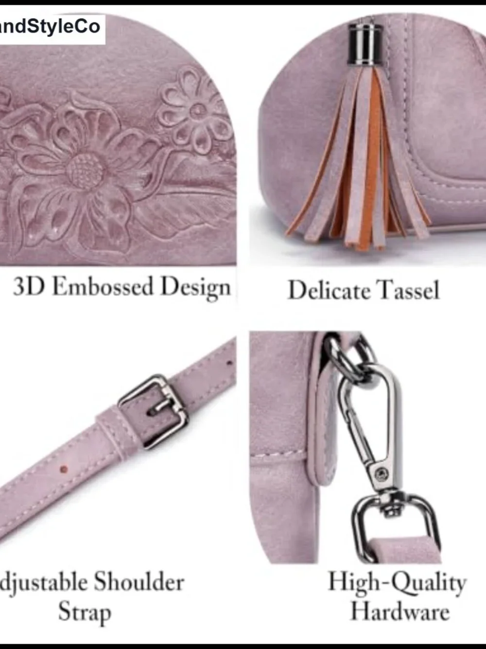 Small Faux Leather Crossbody Bag Multi Pocket Vegan Leather Purse Travel
